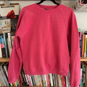Bubblegum pink Frank & Oak french terry sweatshirt basic raglan